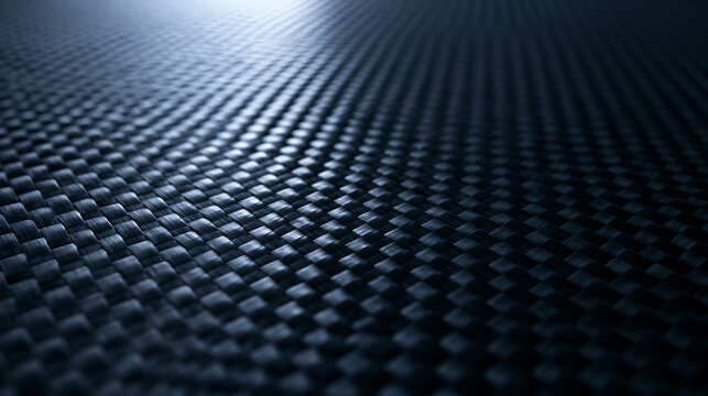 Close-Up of Woven Carbon Fiber Composite Material Texture