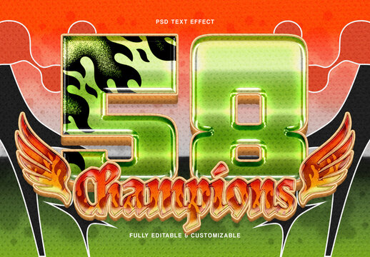 Chrome Retro Sports Text Effect