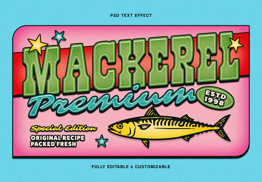 Retro Seafood Nostalgic Text Effect
