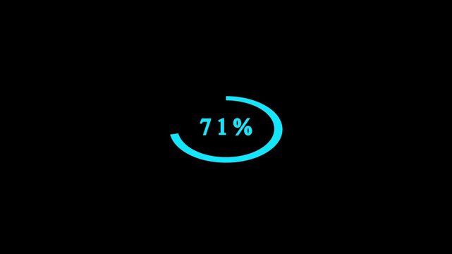 Science Loading white Circle Ring on black background. 100 in the loading ring Animation video.