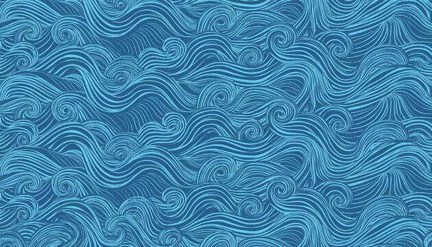 seamless pattern with blue waves design for backdrops with sea rivers or water texture