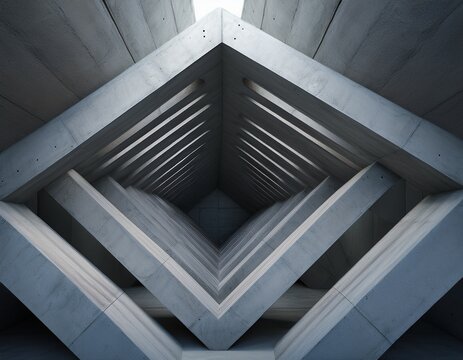 abstract concrete underpass top view architectural background 3d render
