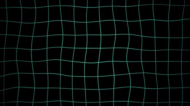 looping abstract green grid lines creating smooth waves across dark background