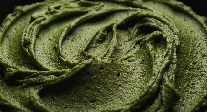 Close Up of Matcha Cream, Matcha Paste, Matcha Spread Texture Macro Background