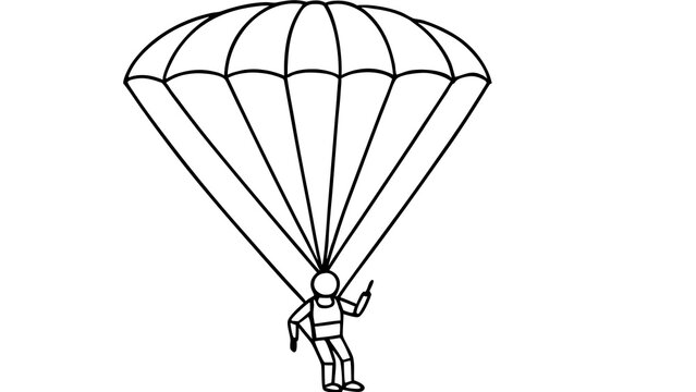 Person parachuting with open parachute