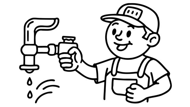 Plumber fixing a leaking faucet with wrench
