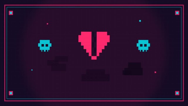 Pixel Heart Break Neon Night Gameplay.