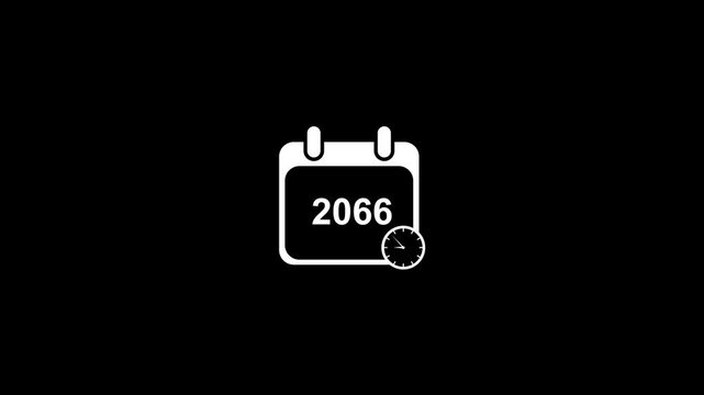 Minimalist calendar with rotating clock animation for time management and scheduling concepts schedule