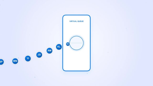 Virtual Queue Management App Interface Animation