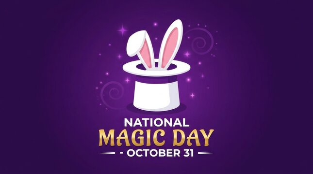 A white magician s top hat with emerging rabbit ears is depicted in a vibrant vector illustration abbot abstraction