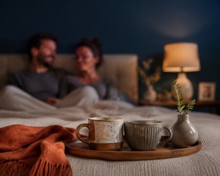 Momentos de conversaci&oacute;n y caf&eacute; en una habitaci&oacute;n oscura con luz suave
