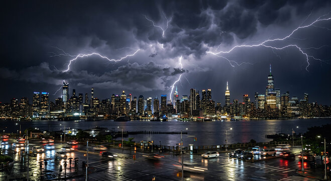 lightning in the city
