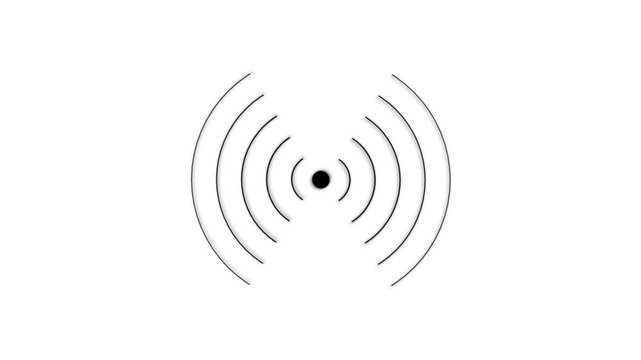 Digital radio waves circle diffusion animation. Circular diffuse ripple animation. Radio waves signal icon concept.