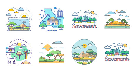 Fototapeta premium Colorful eco-friendly lifestyle and wellness icons set - Bright vector icons depicting healthy habits, nature, wellness, and eco-friendly living in a modern style.