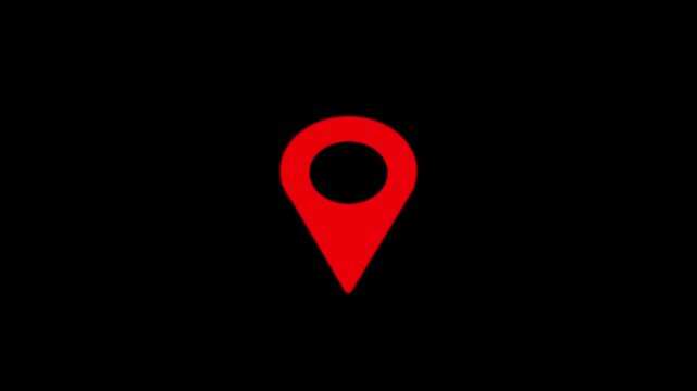 Map pointer icon set with pin symbols for navigation and location markers black background representing location and navigation 4k video...