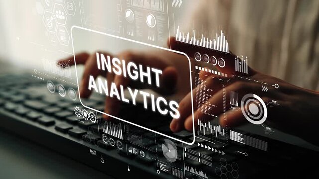 User Engaged in Data Analytics with Insights Displayed on a Transparent Screen in a Modern Workspace. Asymptotic smart data analytic.