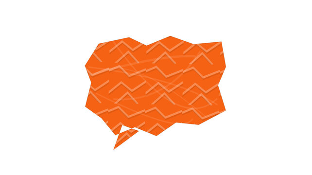 Orange speech thought bubble with brick pattern