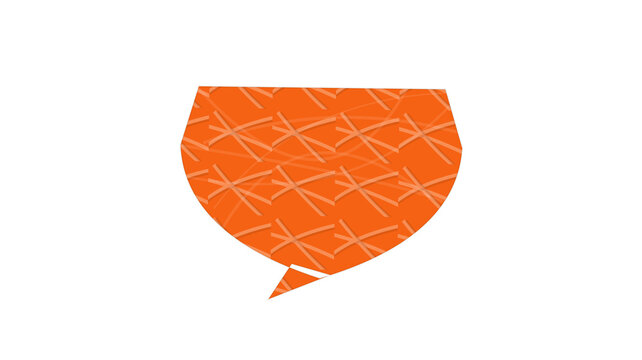 Orange speech bubble with diamond pattern icon