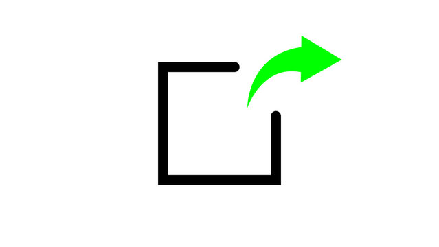 Upload icon with green arrow on white background