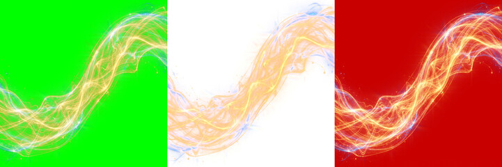 Obraz premium Vibrant glowing particle streaks create high-contrast abstract texture ideal for dynamic backgrounds, lighting effects, and futuristic graphic design projects enhancing visual impact