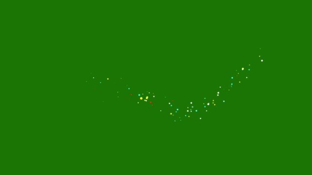 Luxury glitter sparkling particle trail animation, light streak with fast particle trail, magic sparkles glitter line, fairy dust wand glitter stars trail transition on green screen, 4K and UHD video
