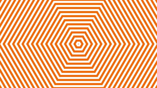 A loop animation concentric hexagon pattern optical illusion background with motion blur