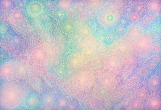 Abstract artistic background featuring swirling circles and soft pastel colors with a textured painterly effect suitable for digital design projects