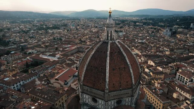 Aerial View of Duomo Cathedral Dome in Florence Italy