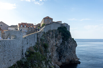 Fototapeta premium Exploring the coastline of Dubrovnik in Croatia during summer vacation