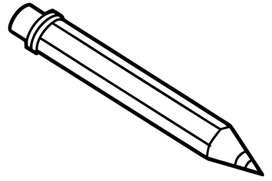 Simple pencil with eraser on top