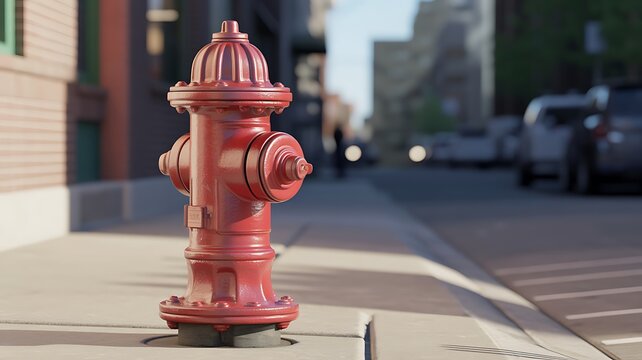 Red fire hydrant  emergency equipment for firefighting and water supply