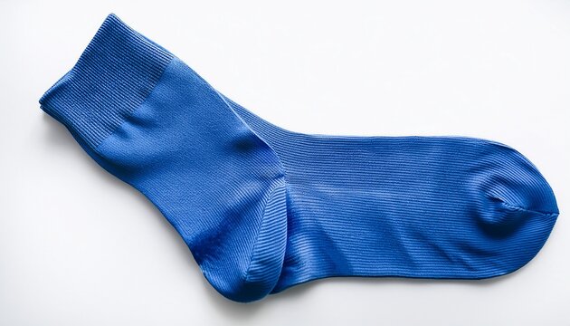 blue socks on an isolated white background