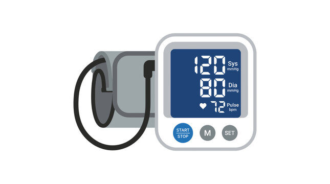 Digital Blood Pressure Monitor Isolated Transparent Background Medical Device
