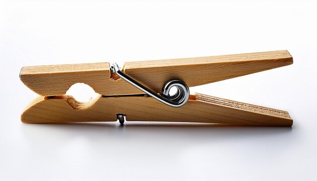 open clothespin on an isolated white background