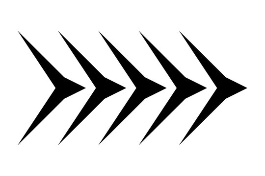 Black Chevron Arrow Pattern for Direction Pointer isolated on transparent background forward speed motion indicator next