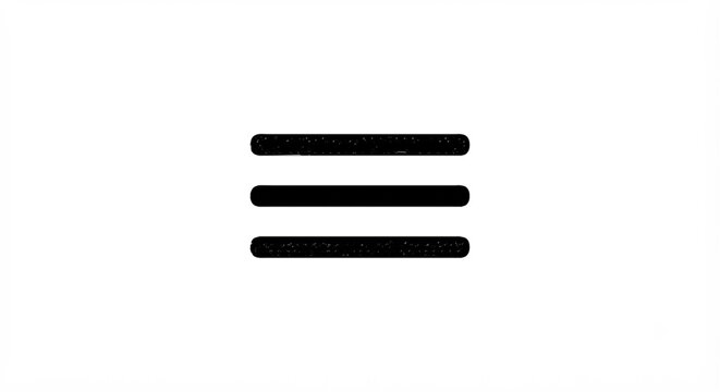 Black Hamburger Menu Icon - Three Lines Navigation Bar Symbol Isolated on White Background