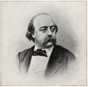 Portrait of Gustave Flaubert &ndash; a French novelist, best known for his masterpiece Madame Bovary and his precise literary style. Illustration from an antique book published in 1911