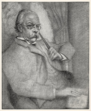 Portrait of Ernst von Wildenbruch - a German writer and dramatist. Illustration from an antique book published in 1911