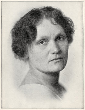 Portrait of Margarete Beutler - German poet, writer, translator, and prominent figure in the Munich bohemian scene. Illustration from an antique book published in 1911