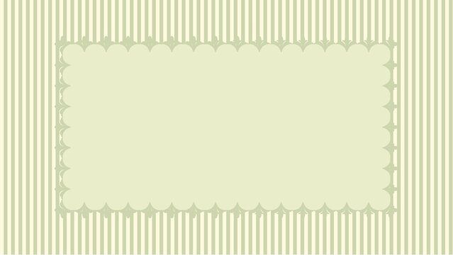 Decorative pale green background with vertical stripes and ornate scalloped border frame background decorative scalloped template wallpaper illustration invitation rectilinear minimalist