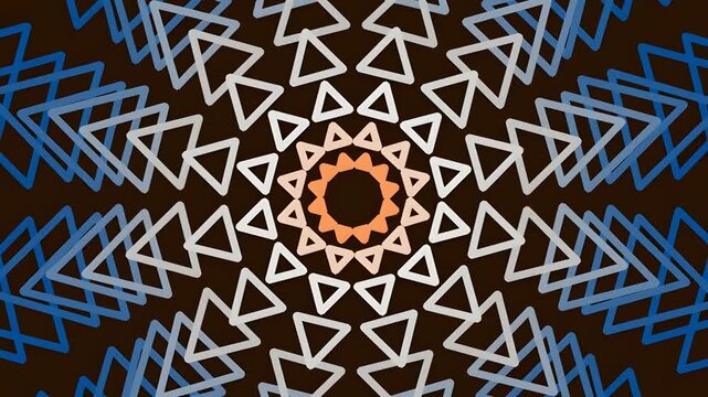 Abstract geometric pattern with blue and brown triangular shapes