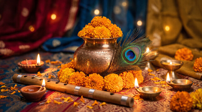 Happy Krishna Janmashtami. Lord Krishna in Happy Janmashtami festival of India.