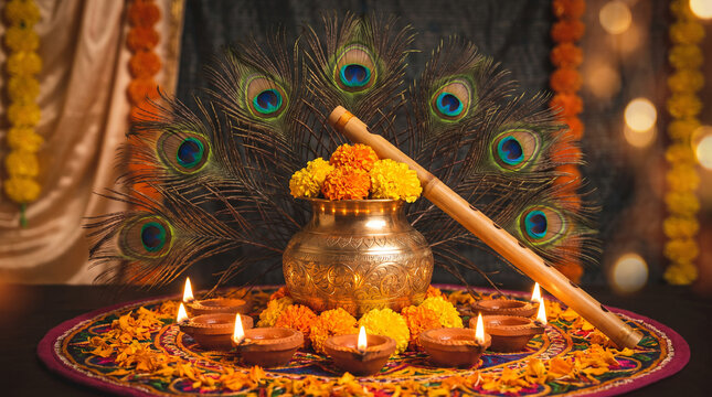 Happy Krishna Janmashtami. Lord Krishna in Happy Janmashtami festival of India.