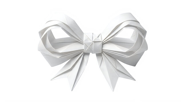 Elegant white ribbon bow for gift decoration