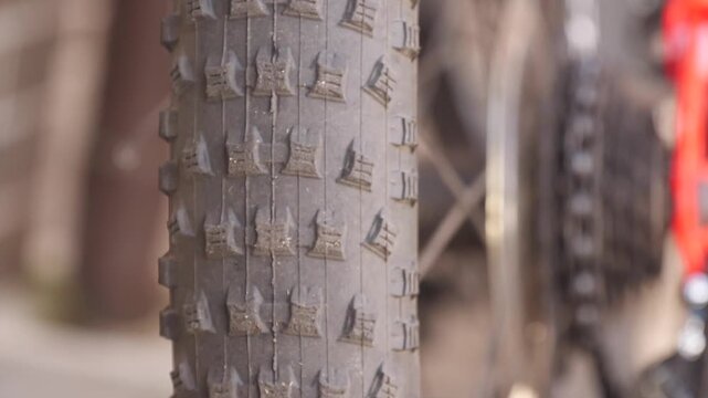 mountain bike rear tire close up