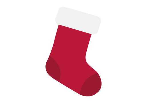 Calcet&iacute;n rojo de navidad con borde blanco