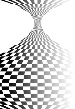 Patr&oacute;n abstracto de cuadros en transparente y negro con distorsi&oacute;n tridimensional
