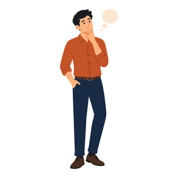 Thinking man vector illustration