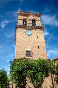 Bell tower of the Church of Santiago el Mayor in Totana, Region of Murcia, Spain