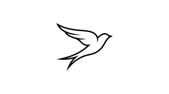 Black swallow bird silhouette flying icon design.
